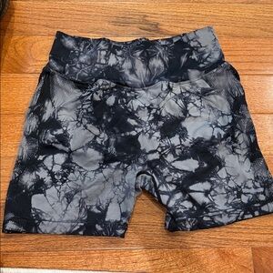 Black and Gray Tie-Dye Shorts